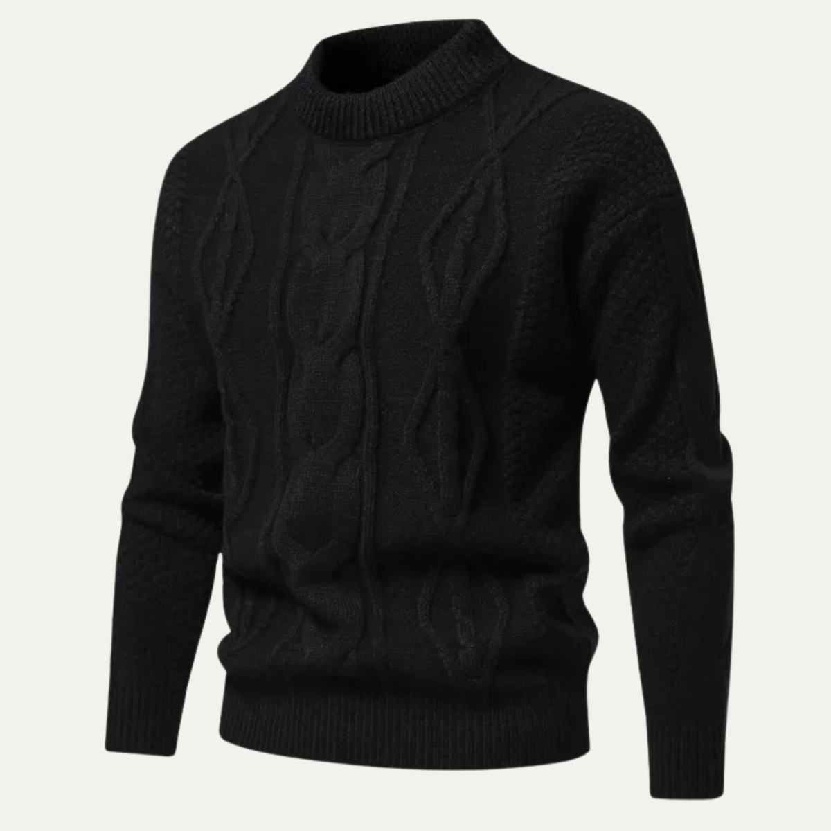 Cozy Men's Crew Neck Winter Knit Sweater