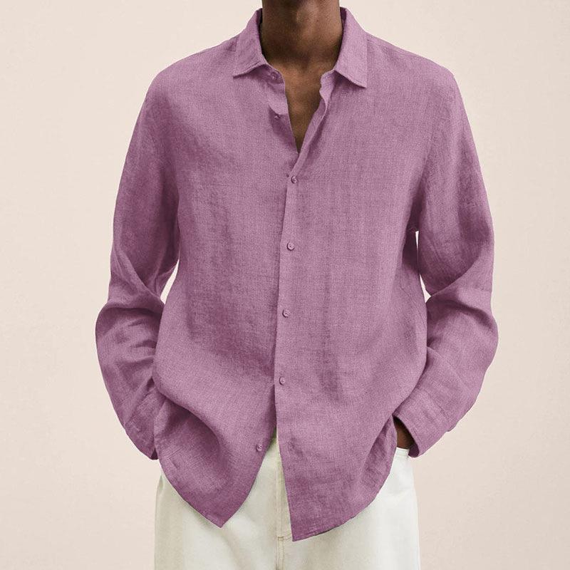 Casual Mens Button Down Shirt Natural Breathable Cotton