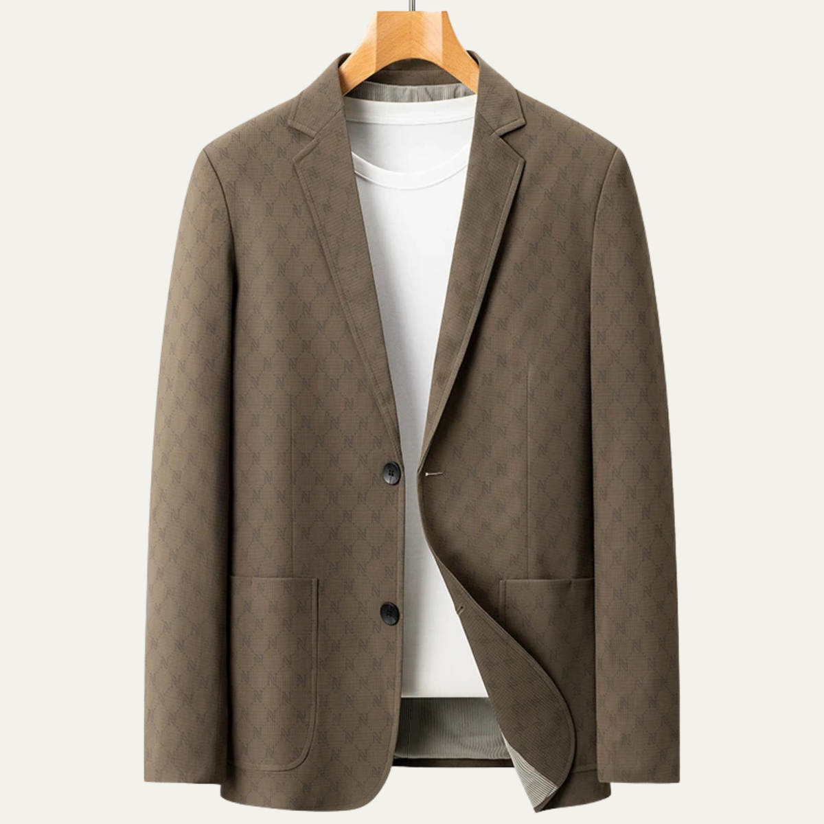 Slim Fit Patterned Office Jacket for Men