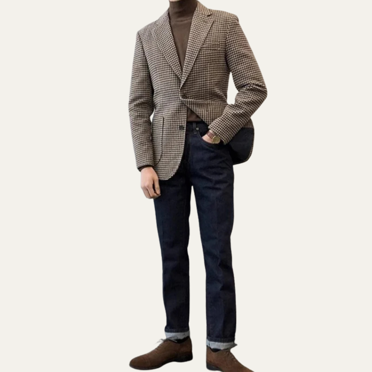 Classic Fit Men's Tweed Blazer Jacket