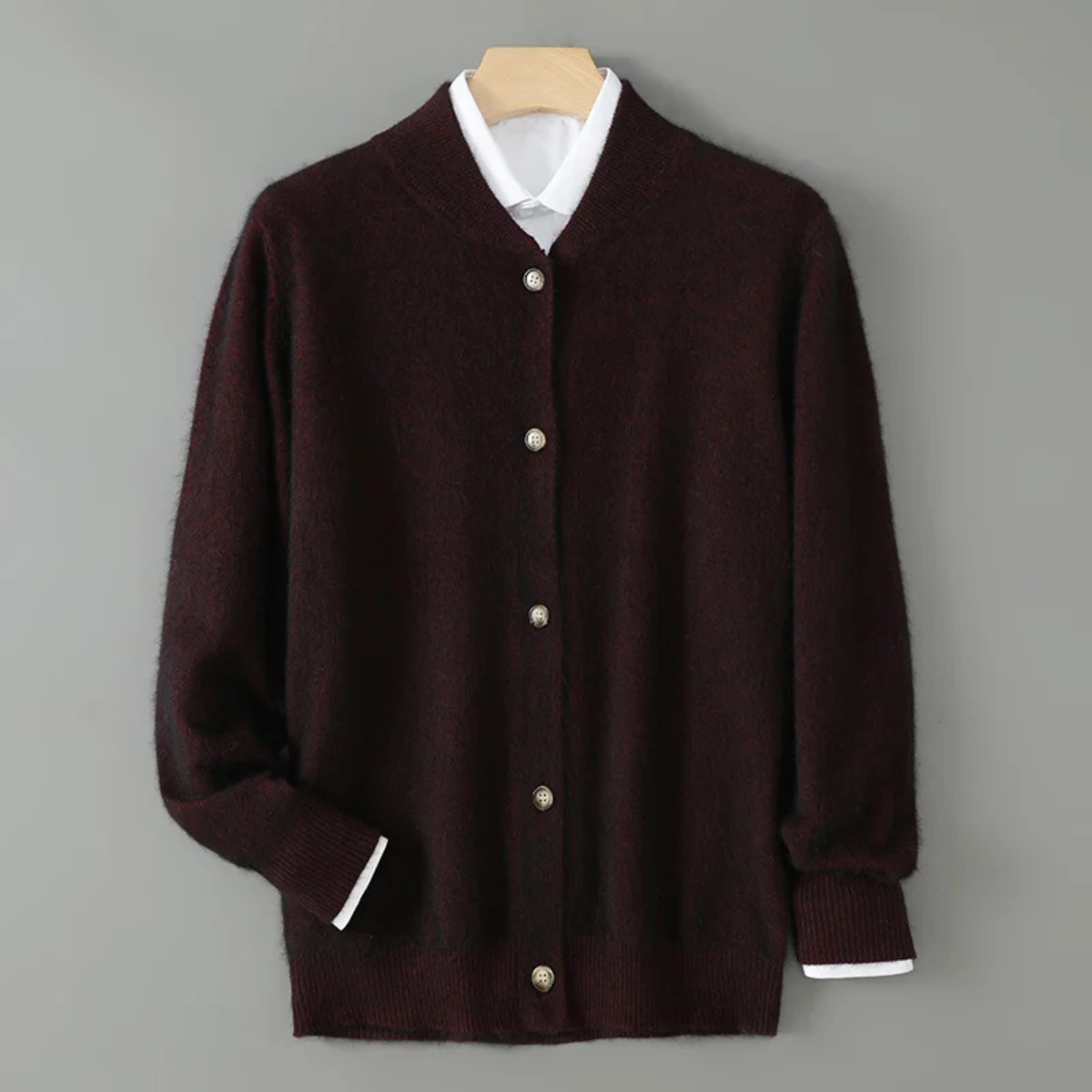 Luxury Men's Soft Cashmere Crew Neck Cardigan