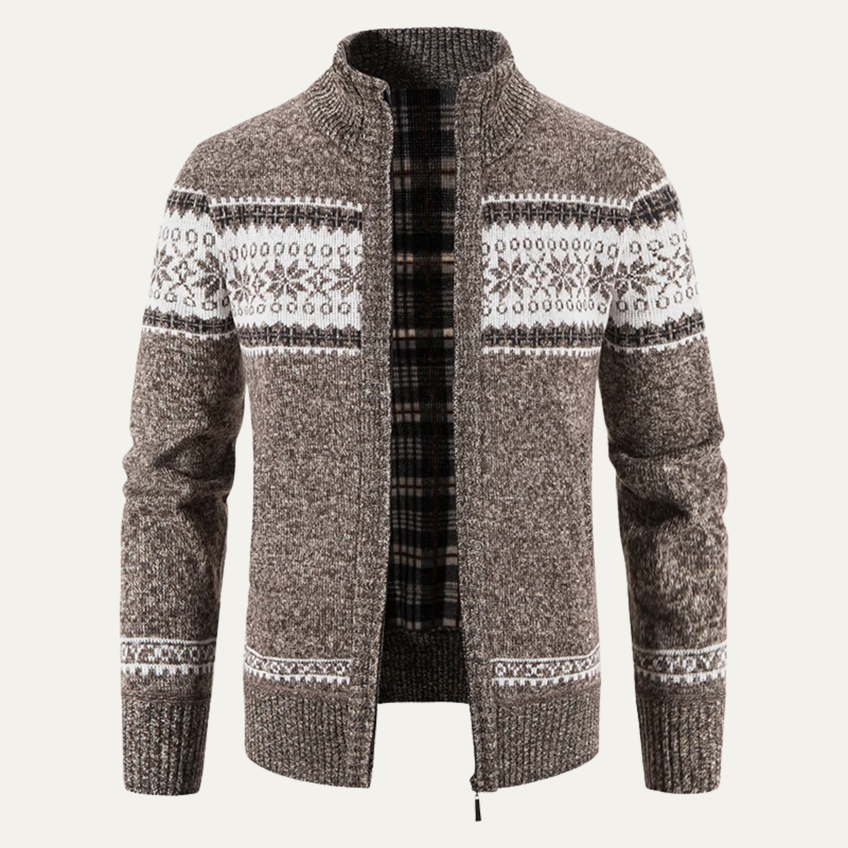 Cozy Men's Wool Blend Zipper Sweater Cardigan