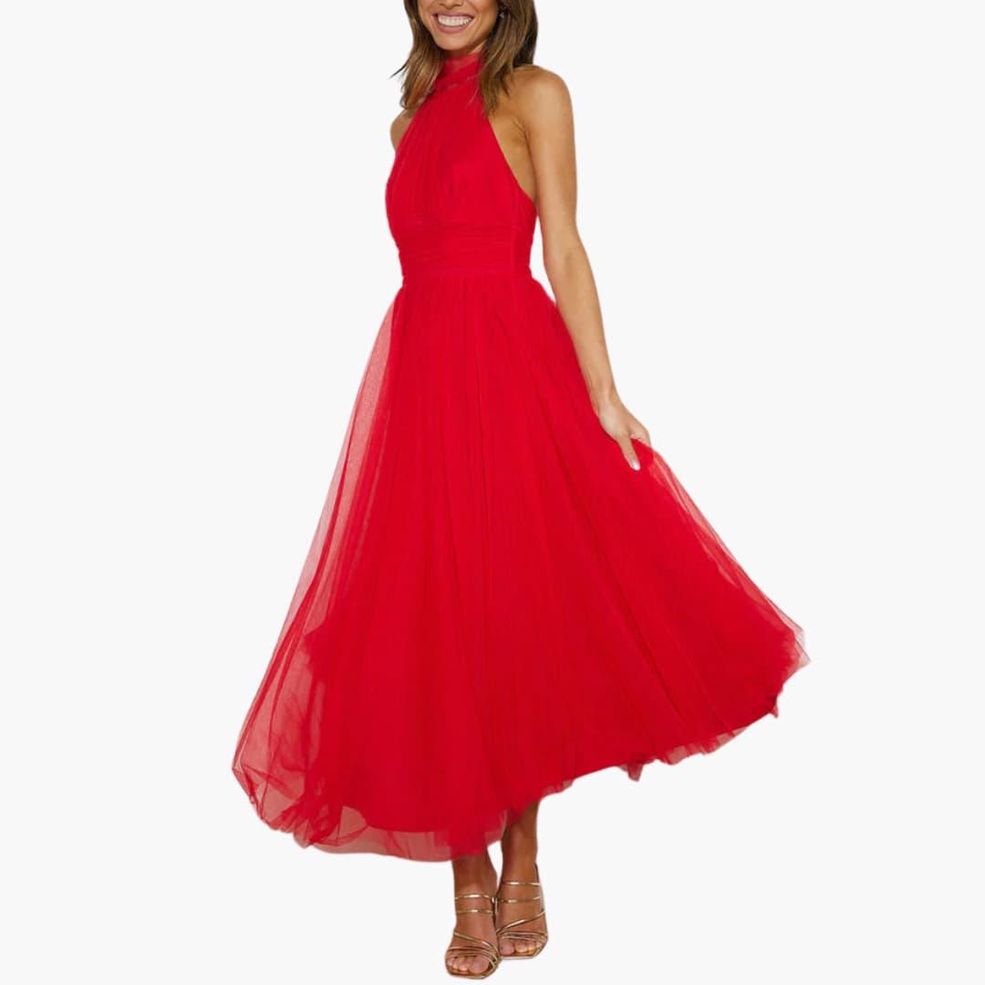 Chic Halter Neck Evening Gown