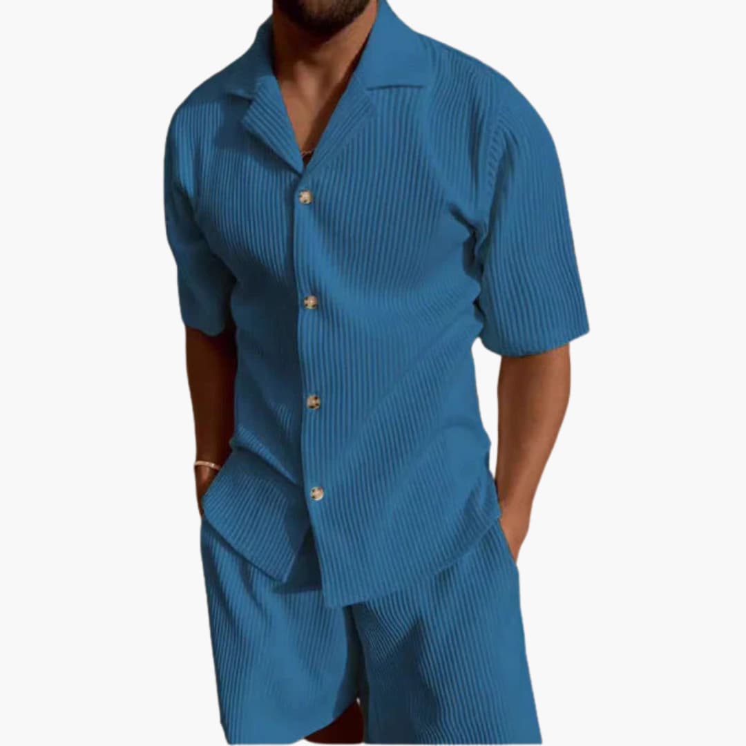Men's Breathable Short Sleeve Summer Shirt Set