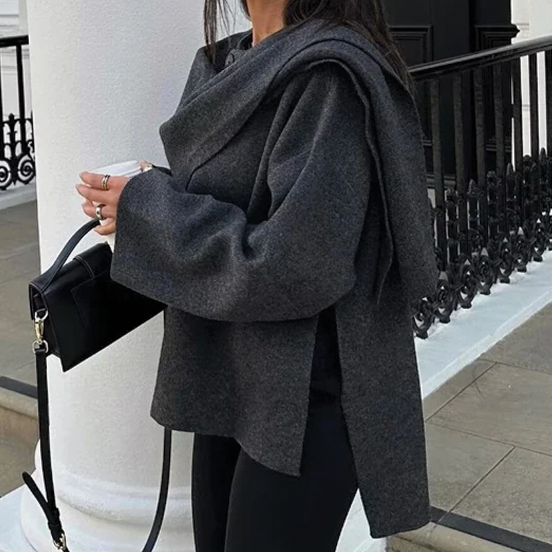 Chic Slanted Snow Coat