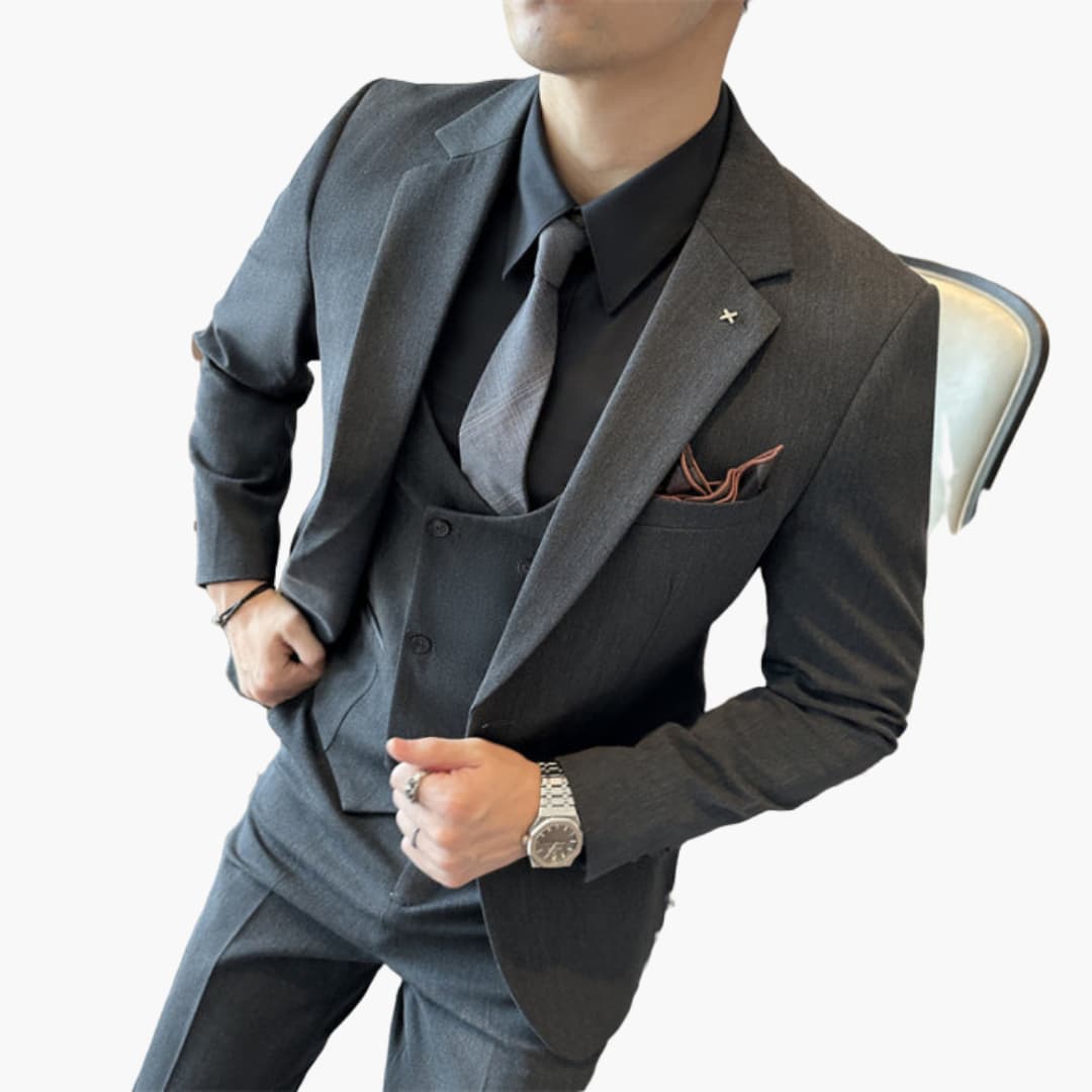 Classic Men's 3-Piece Suit with Button Front