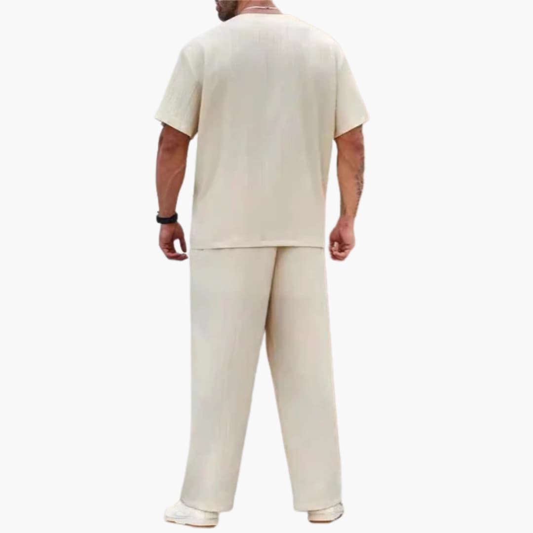 Men's Lightweight 2-Piece V-Neck Suit Set