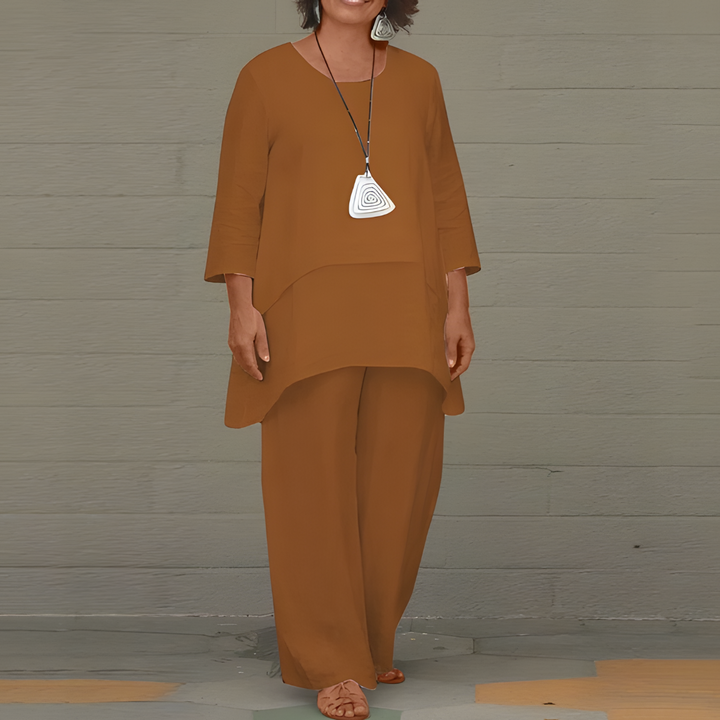 Elegant 2-Piece Cotton Suit for Ladies