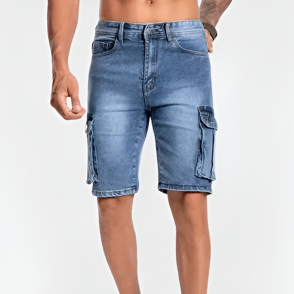 Comfortable Blue Cargo Shorts for Men - Olytrend