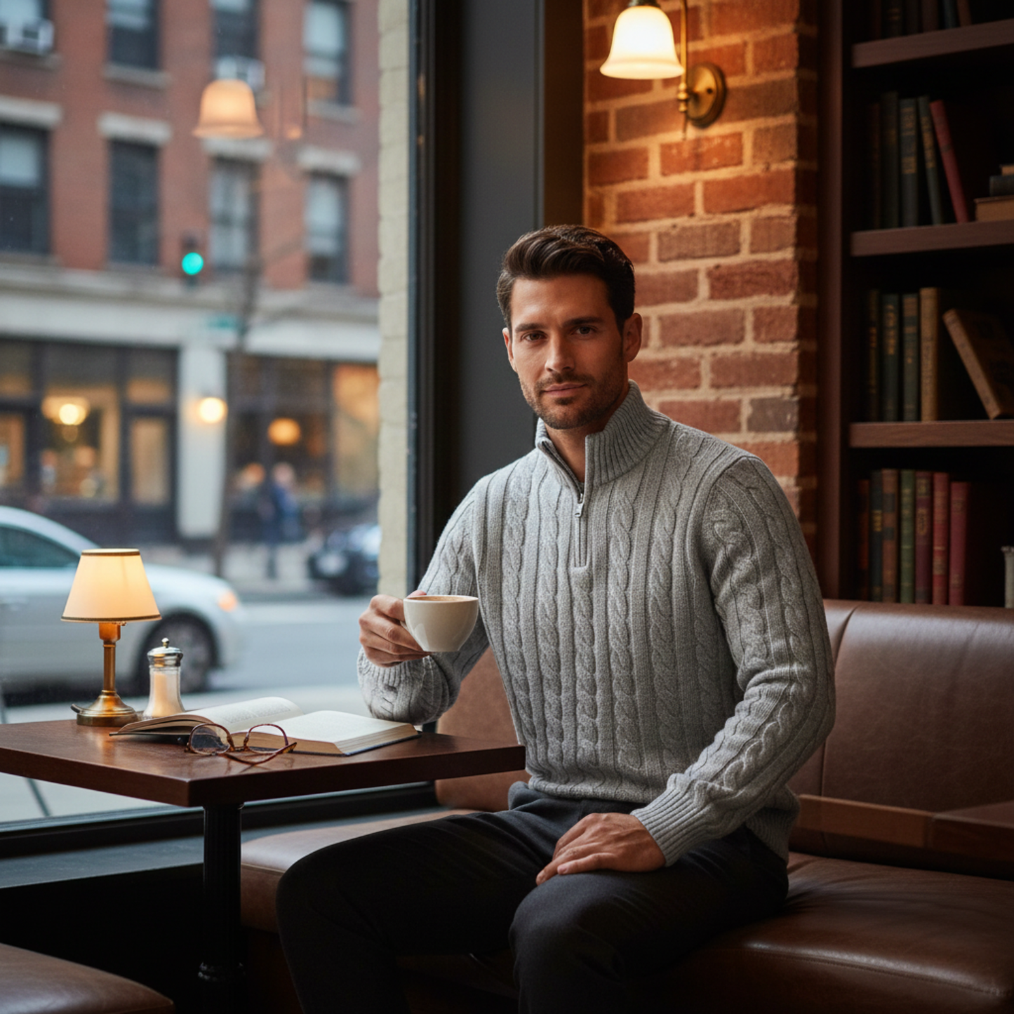 Luxury Merino Wool Men's Half Zip Sweater