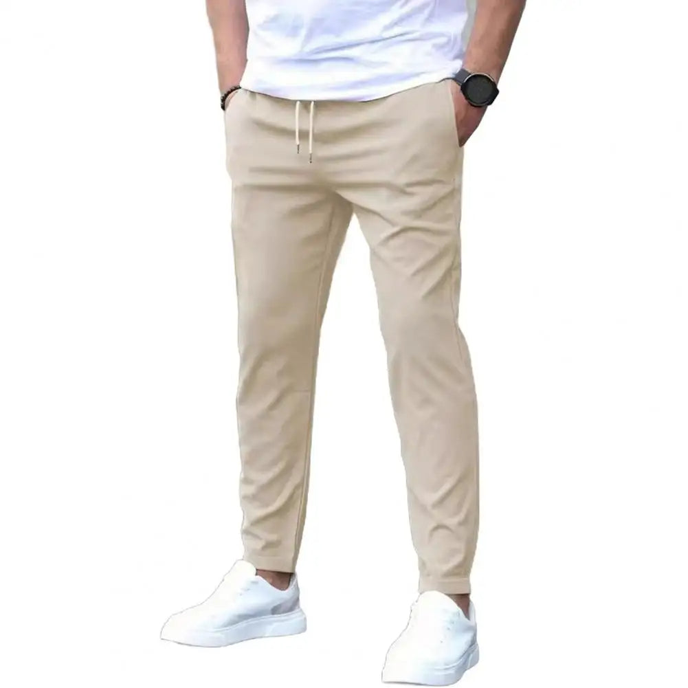 Men's Athletic Running Pants with Pockets & Elastic Waist