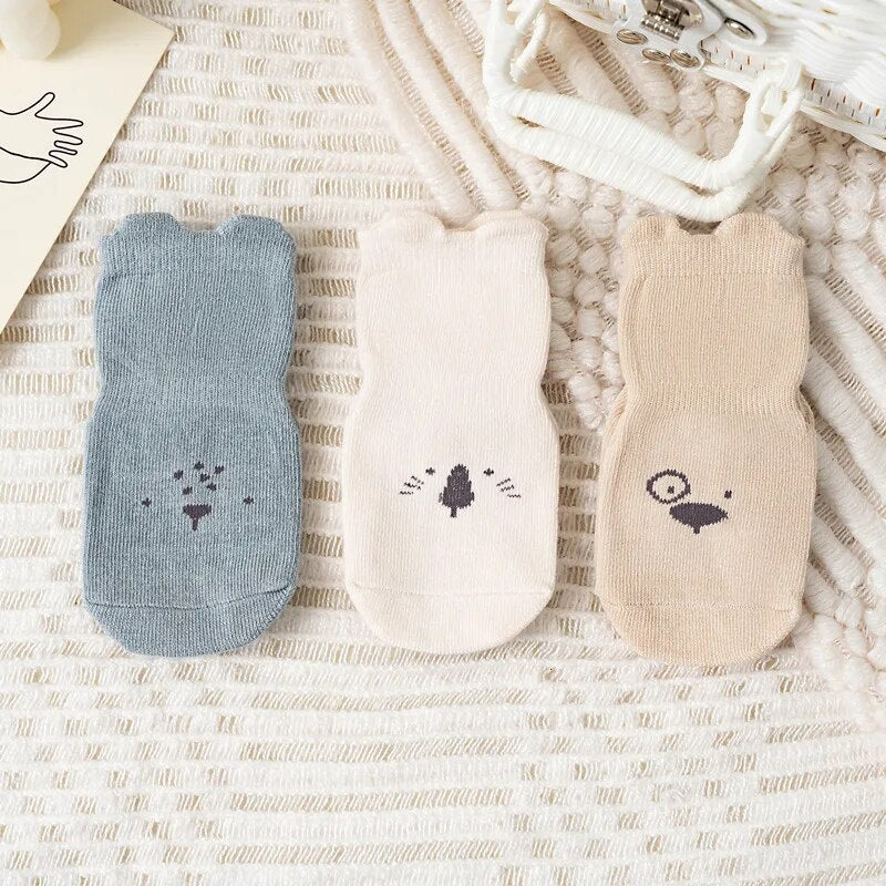 Non-Slip Baby Socks 3-Pack with Grip Soles - Pexav