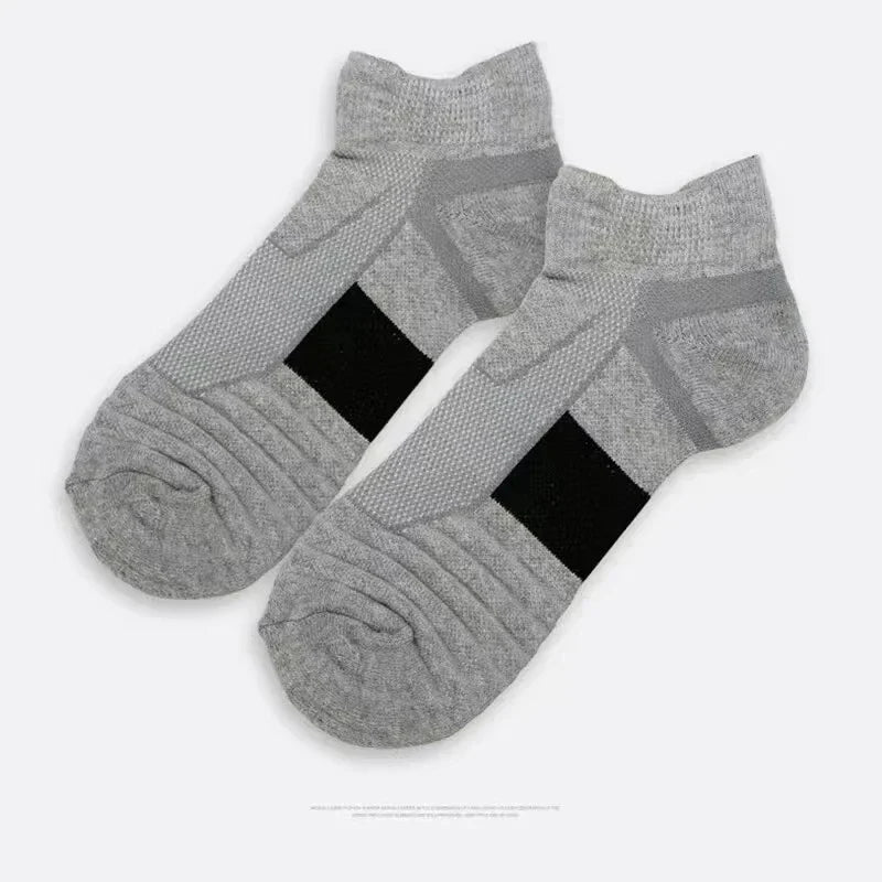 3 Pairs Breathable Mesh Terry Sports Socks - CoolStep-Black-Nora Luxe