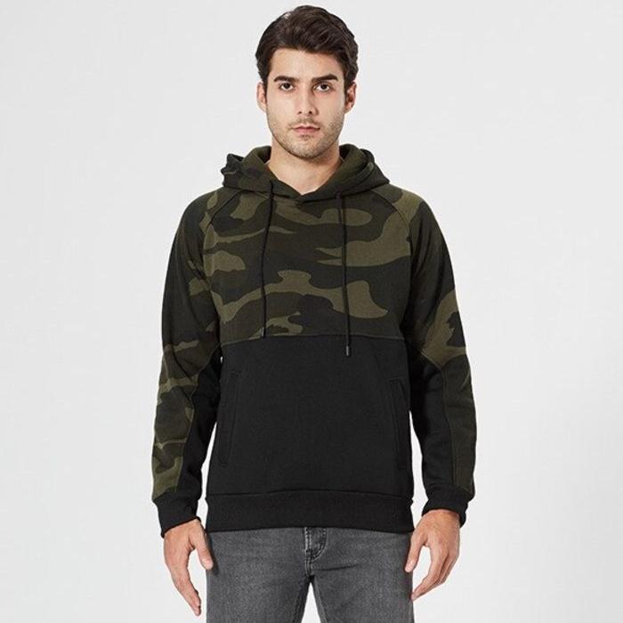 Relaxed Fit Camo Hoodie with Pockets