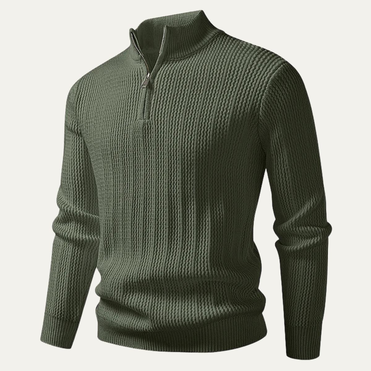Classic Men's Zip Neck Knit Sweater