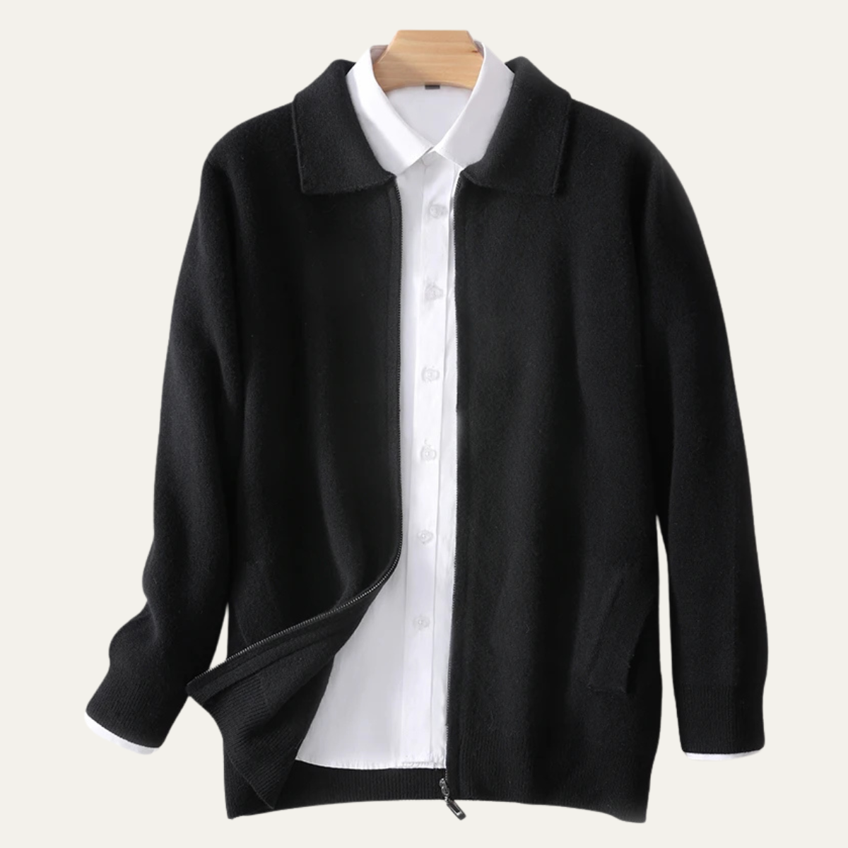 Premium Men's Cashmere Wool Cardigan Sweater