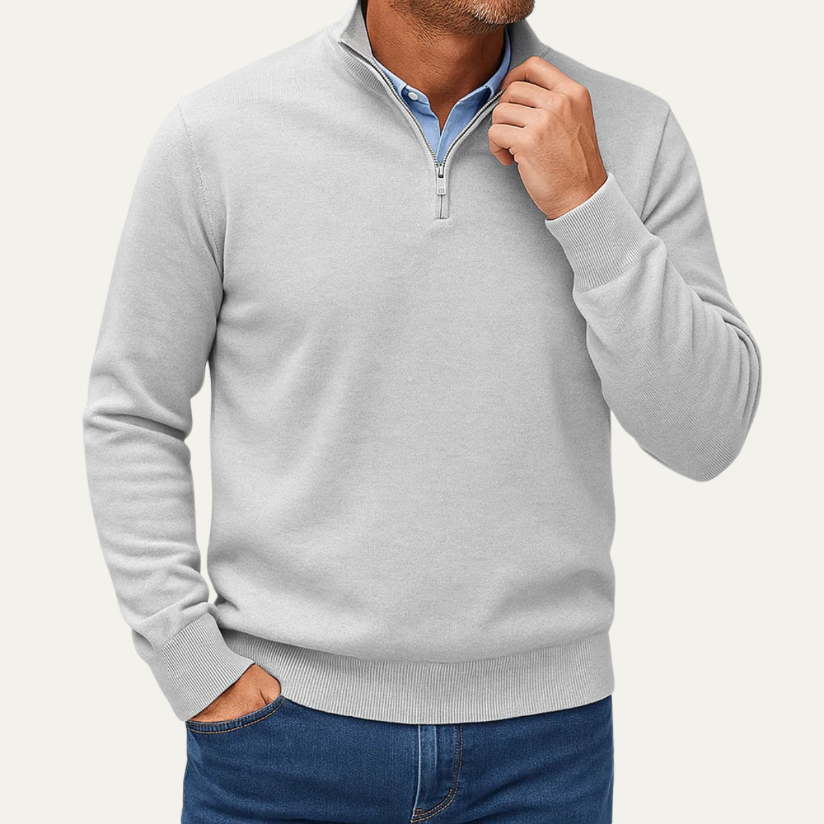 Men's Breathable Quarter Zip Fleece Sweater