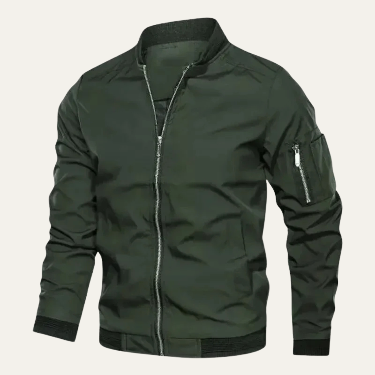 Comfortable Men's Zip Up Slim Fit Bomber Jacket