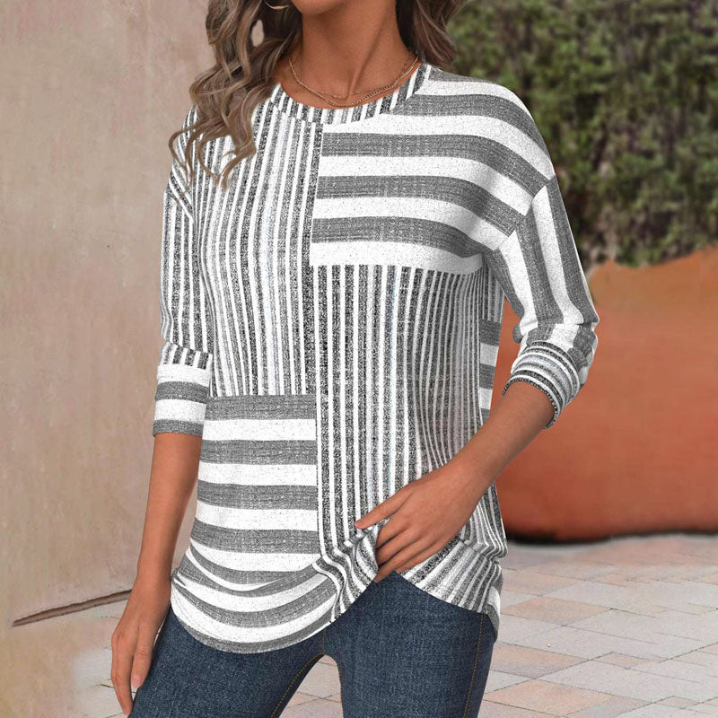 Casual Stripe Relaxed Fit Top