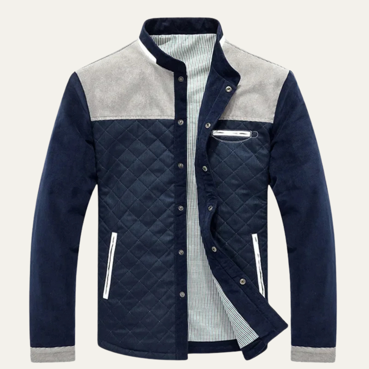 Men's Slim Fit Quilted Bomber Jacket