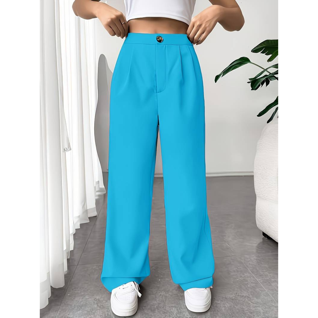 Classic Wide Leg High Waisted Women Pants