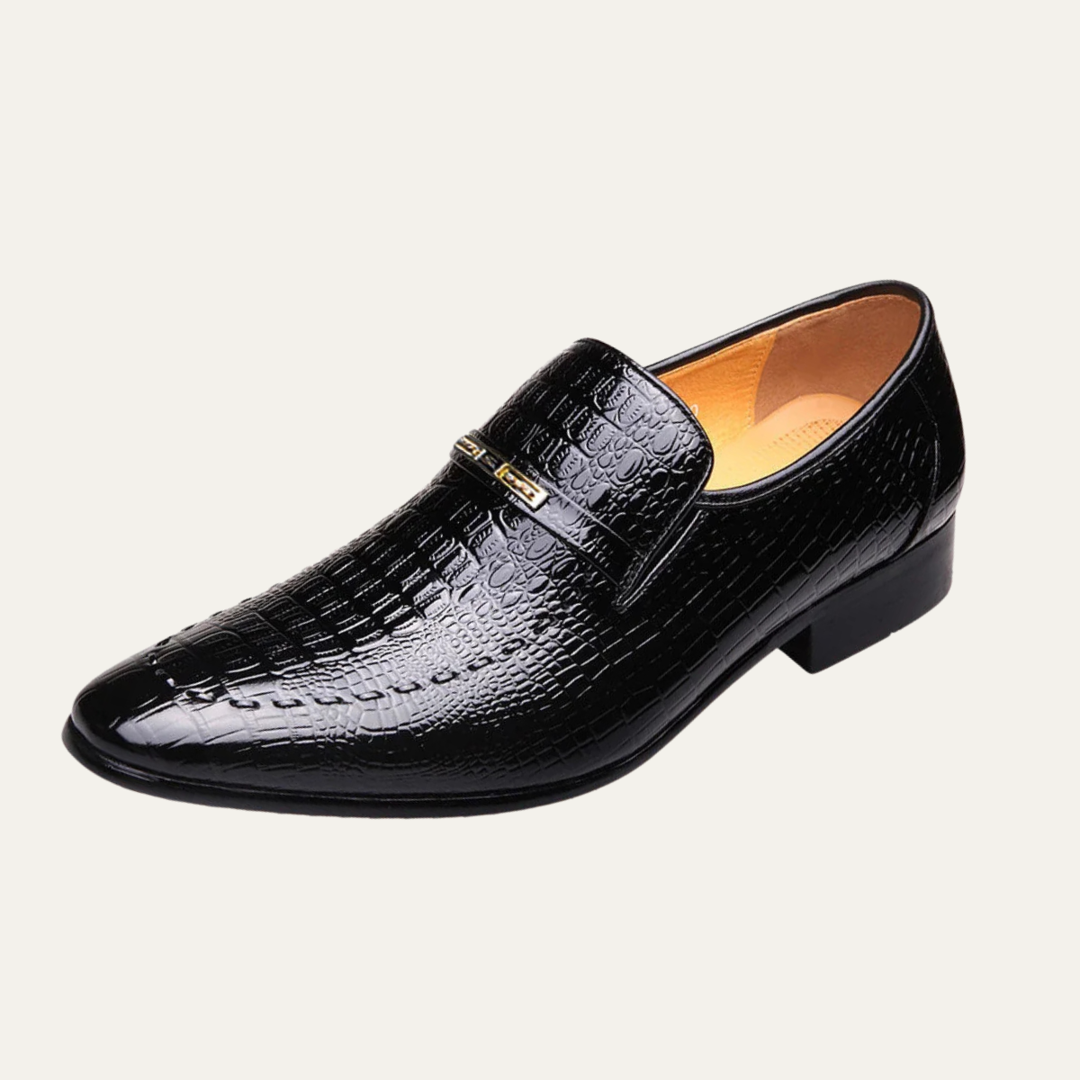 Stylish Men's Alligator Print Leather Slip On Dress Shoes