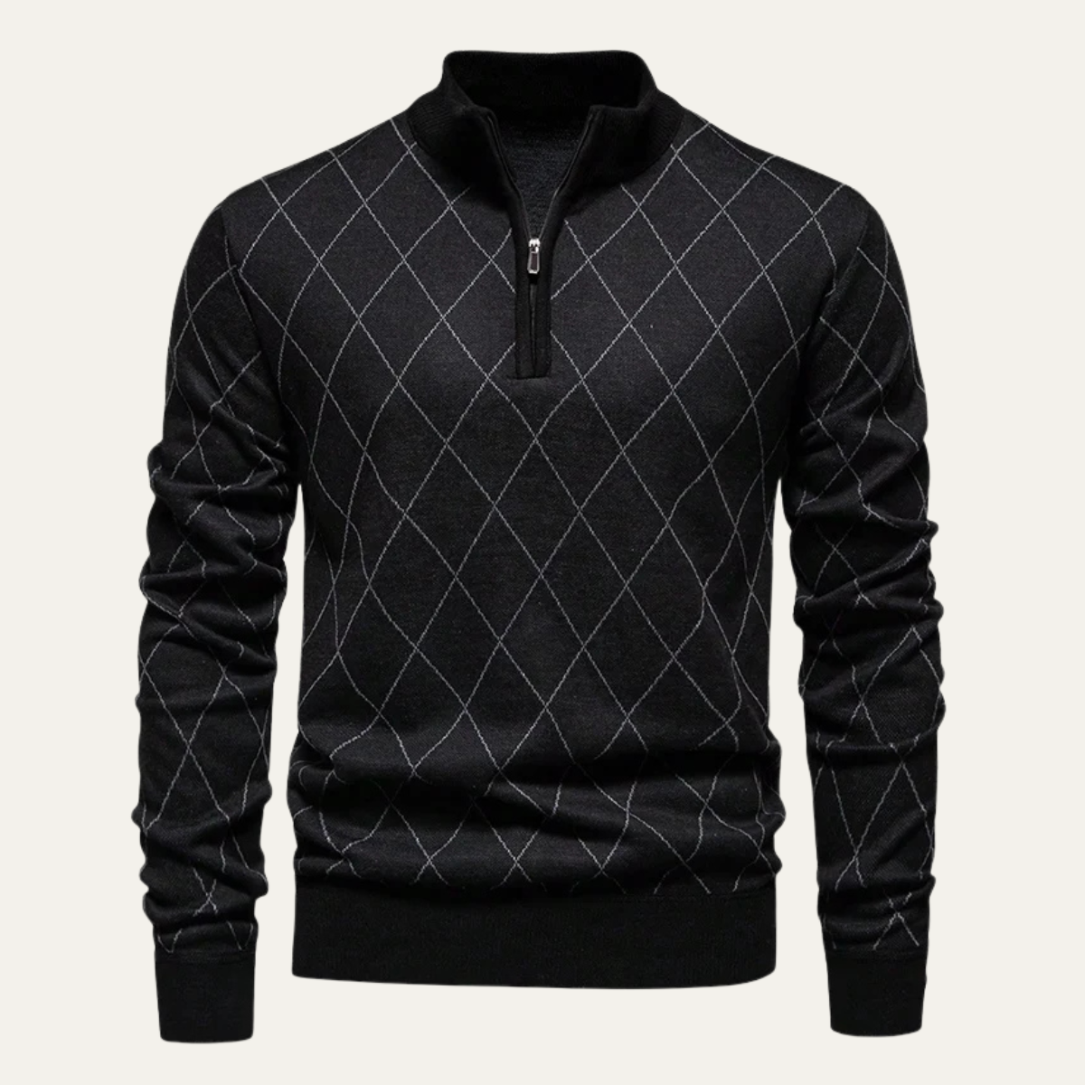 Relaxed Fit Mens Knitted Crew Neck Sweater
