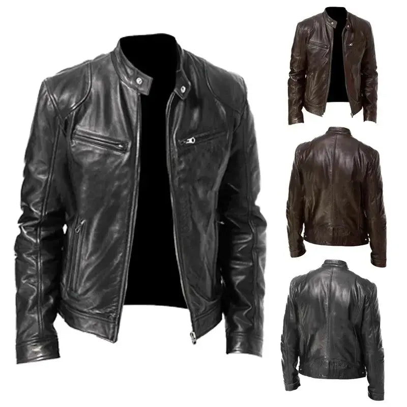 Tough Genuine Leather Biker Jacket for Men