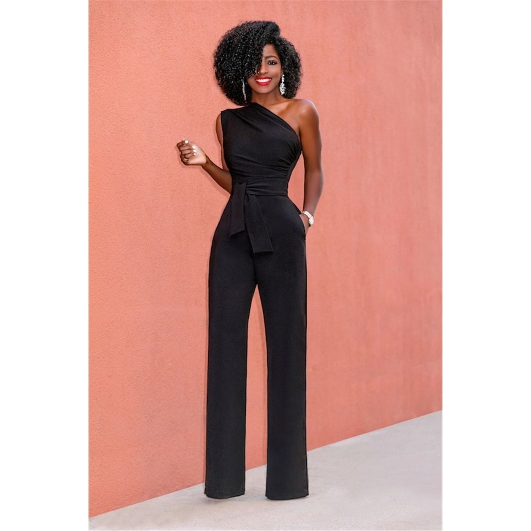 Women's Asymmetrical One Shoulder Jumpsuit