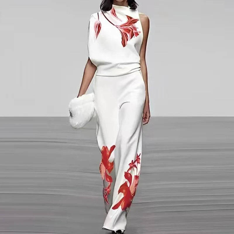 Summer Crop Top Two Piece Outfit Set