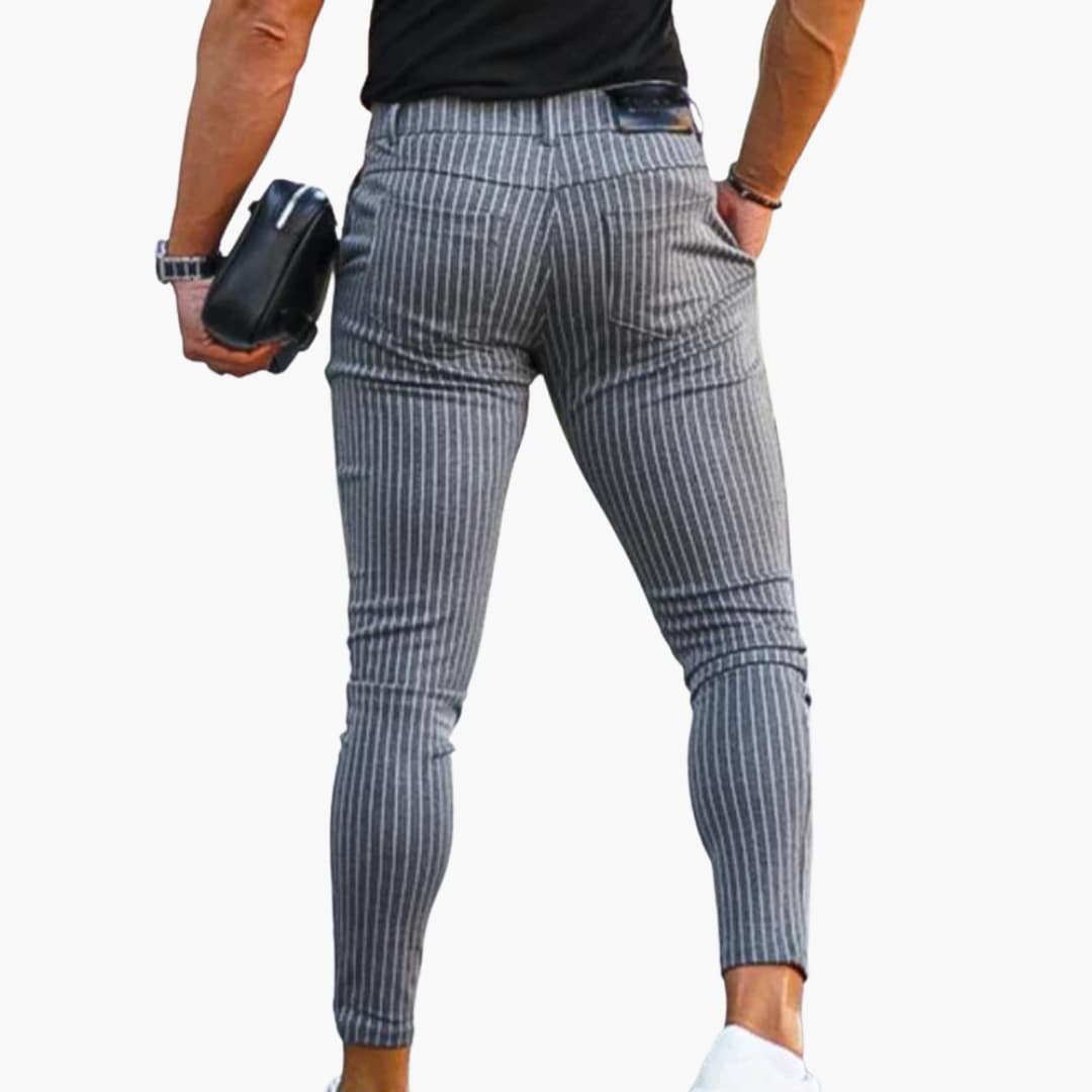 Comfortable Slim Fit Striped Summer Pants for Men