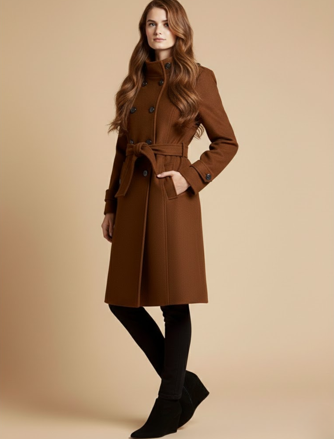 Timeless Fit Women's Coat with Simple Collar