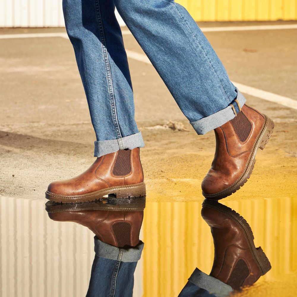 Tough Leather Work Boots for Men