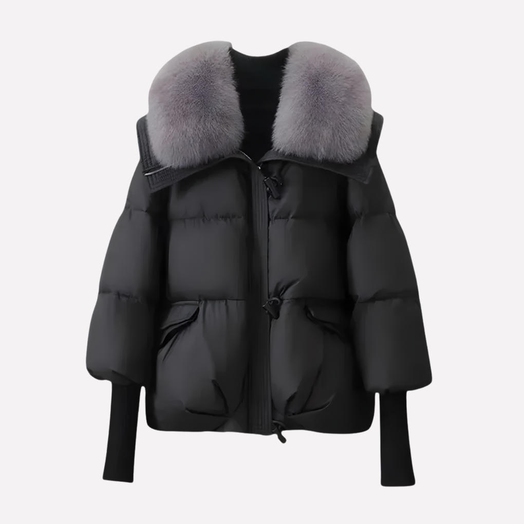 Warm Women's Parka Jacket with Faux Fur Trim