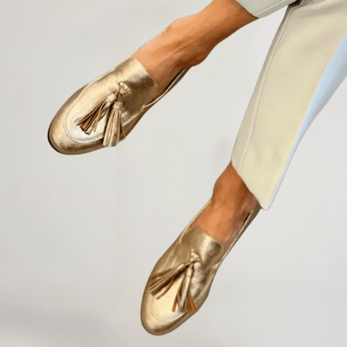 Luxury Women's Metallic Slip On Loafers - Olytrend