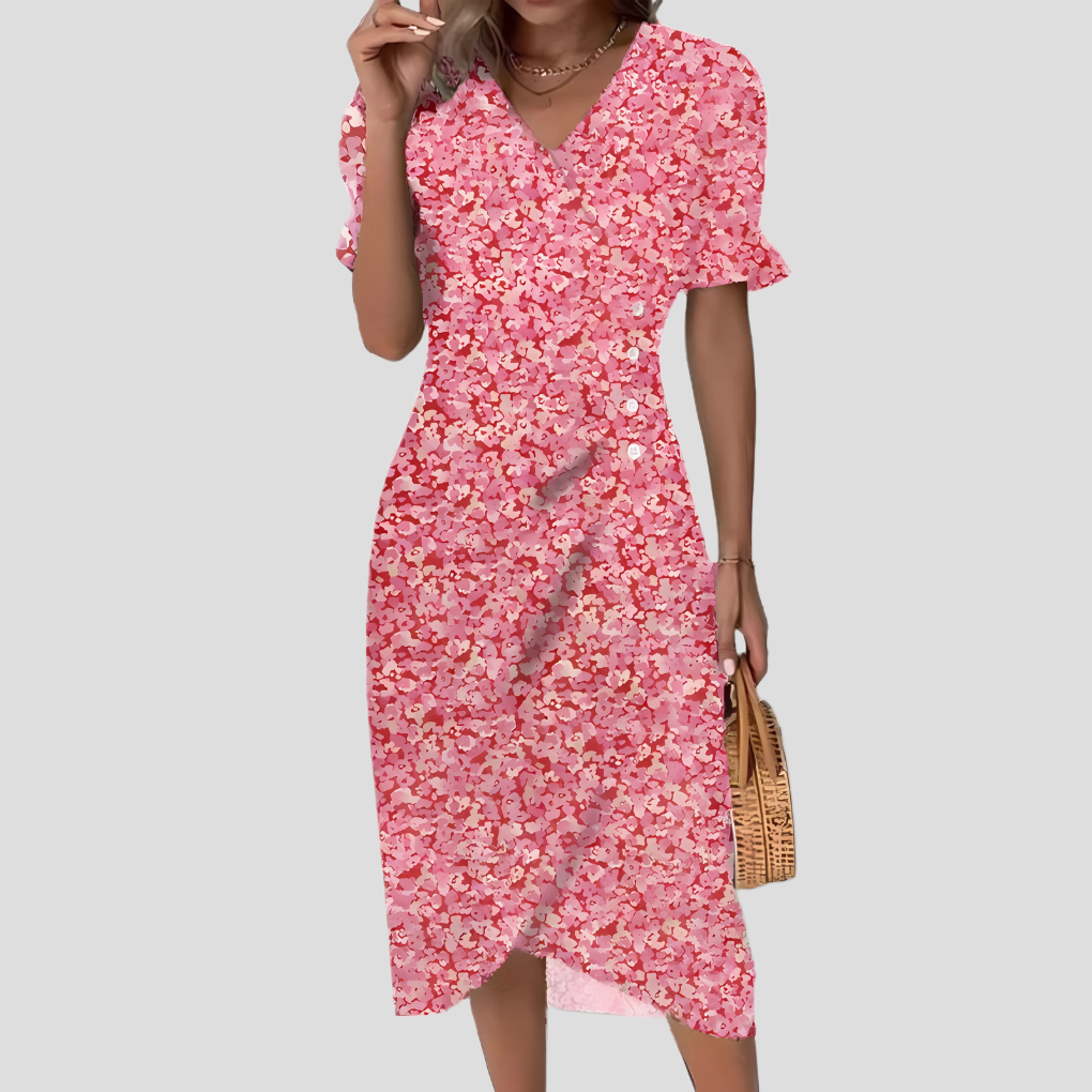 Ladies Fancy Flower Knee Length Dress
