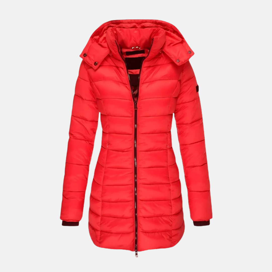 Women's Fitted Puffer Jacket with Hood