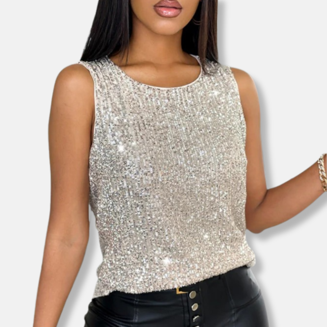 Glittering Sequin Tank Top for Women