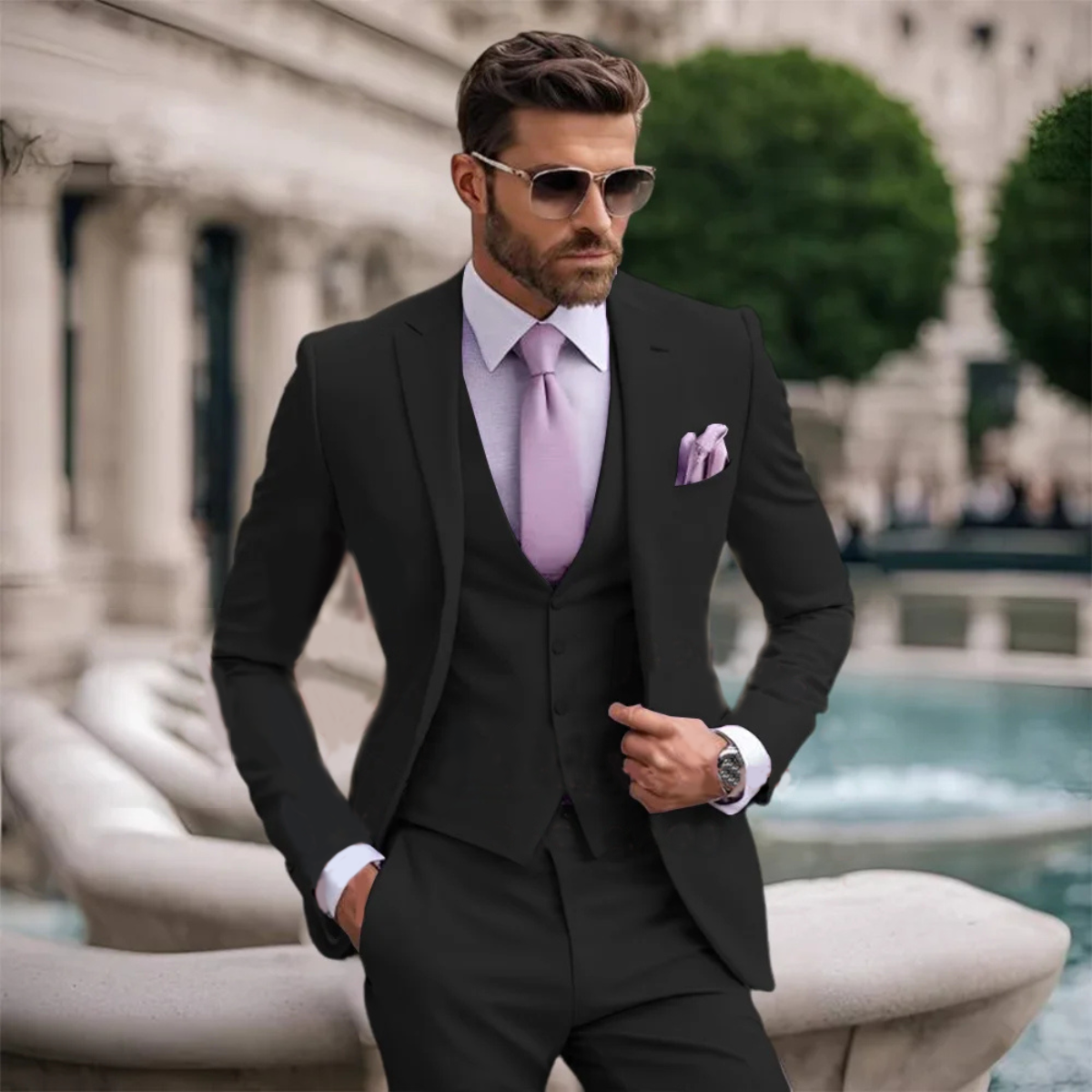 Classic Men's 3 Piece Tailored Suit Set