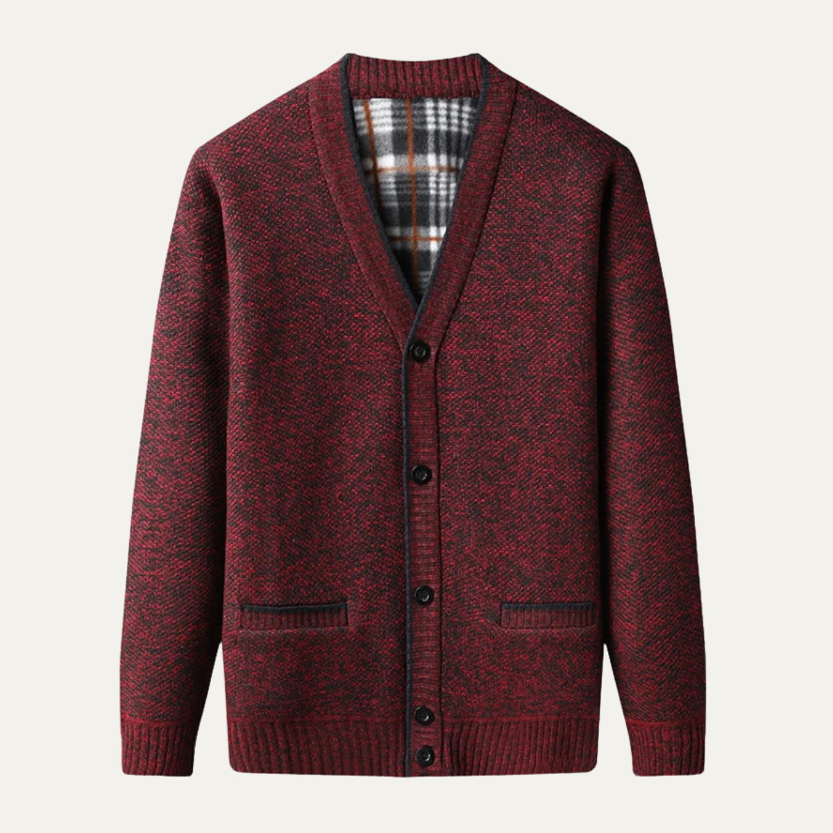 Cozy Men's Crew Neck Knit Sweater Cardigan