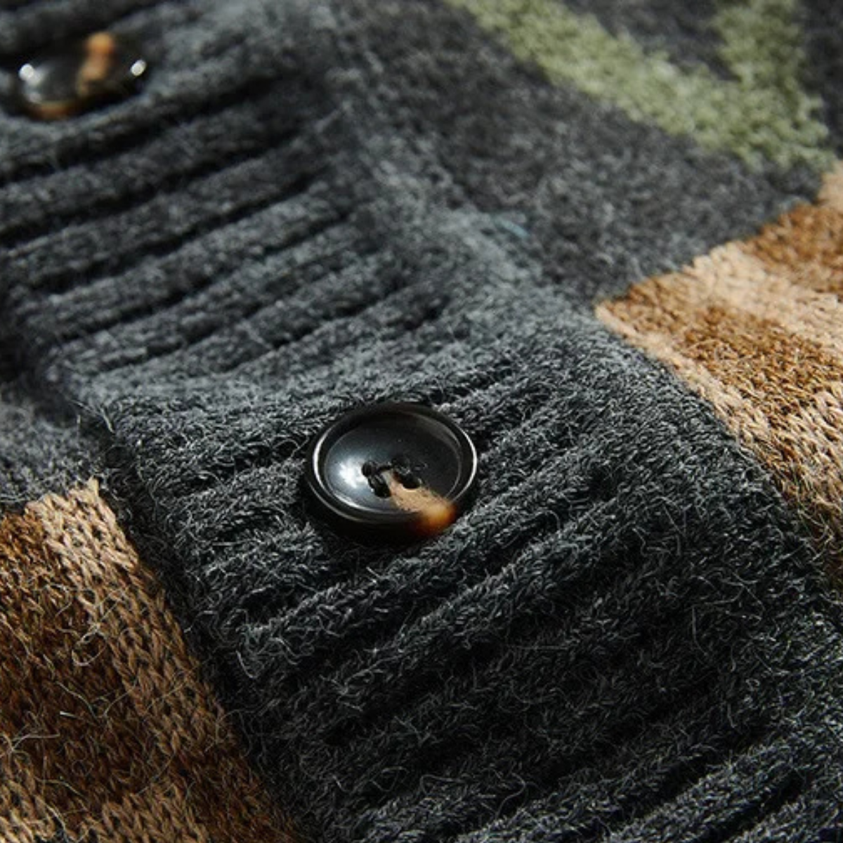 Classic Mens Retro Patterned Cardigan Sweater