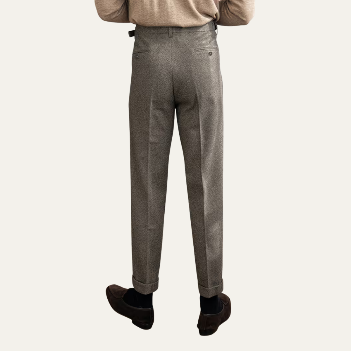 Classic Fit Straight Leg Smart Casual Pants for Men