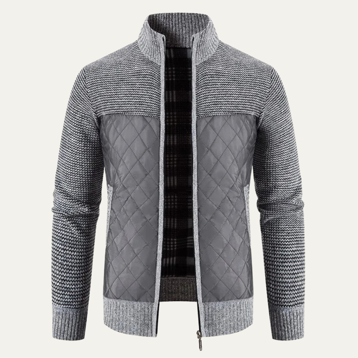 Stylish Men's Fitted Crew Neck Cozy Cardigan