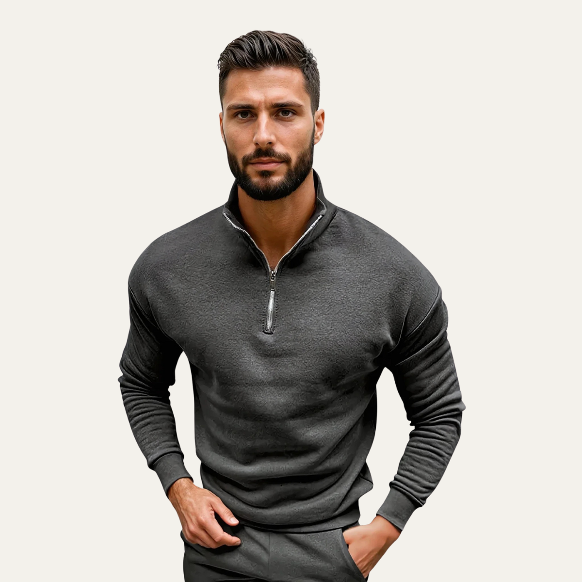 Stylish Mens Quarter Zip Knit Sweater