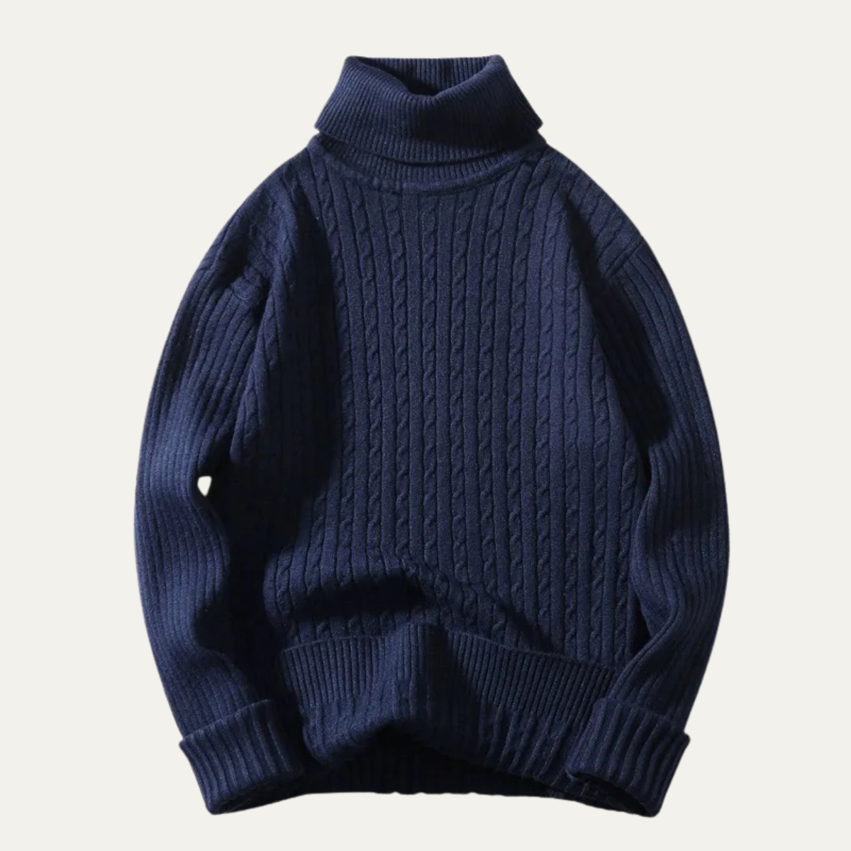 Cozy Men's Cable Knit Crew Neck Sweater