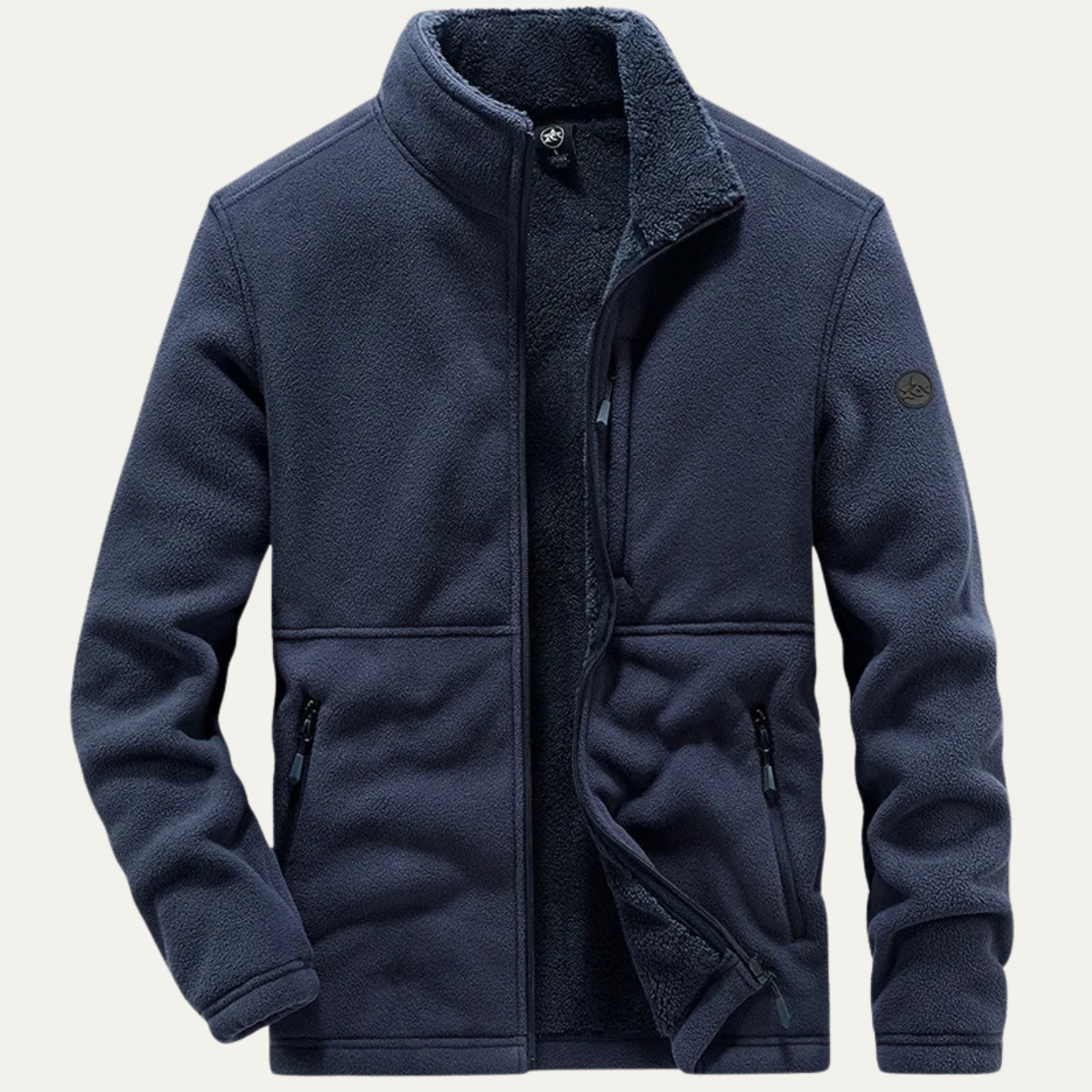 Warm Men's Fleece Zip Up Winter Jacket with Pockets