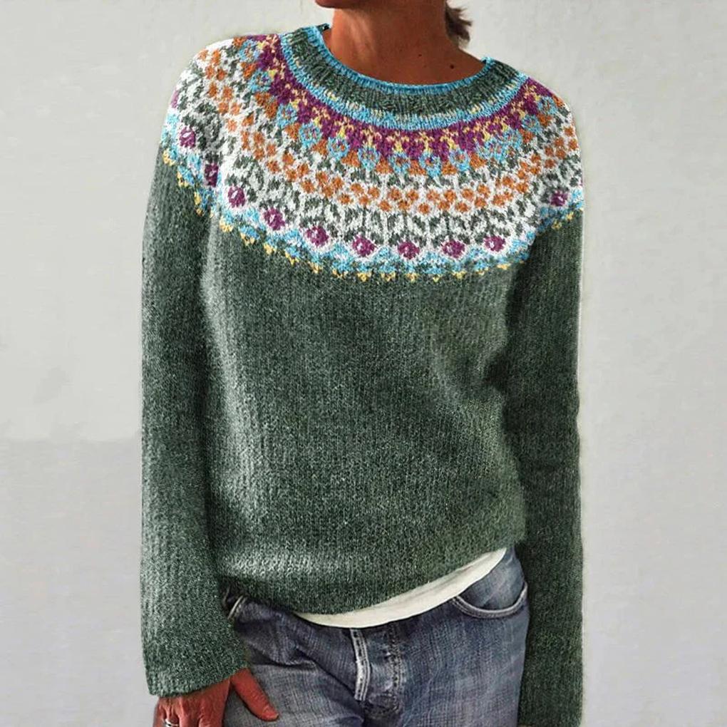 Colorful Patterned Women's Sweater