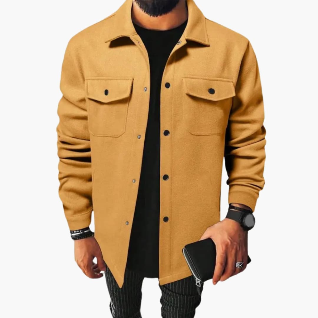 Classic Button Front Shirt Jacket