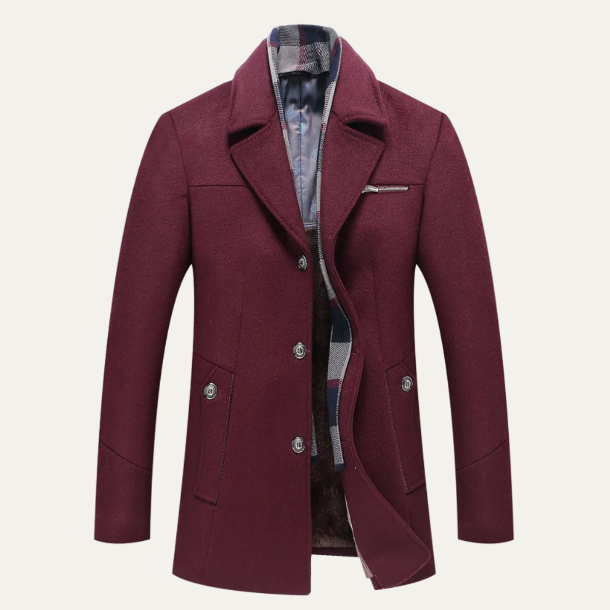 Classic Men's Wool Overcoat for Winter