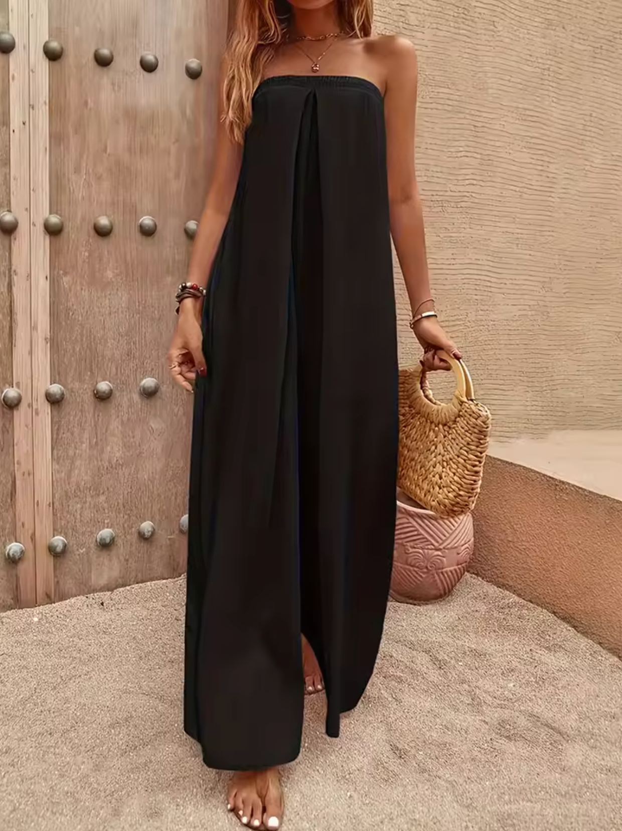 Elegant Strapless Maxi Dress for Women - Nocini